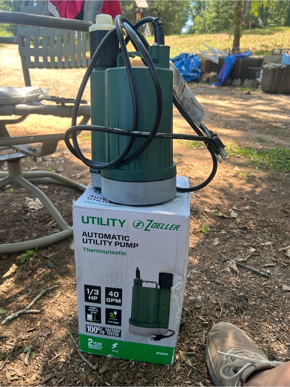 Green Automatic Utility Pump - 1/3 HP, 40 GPM